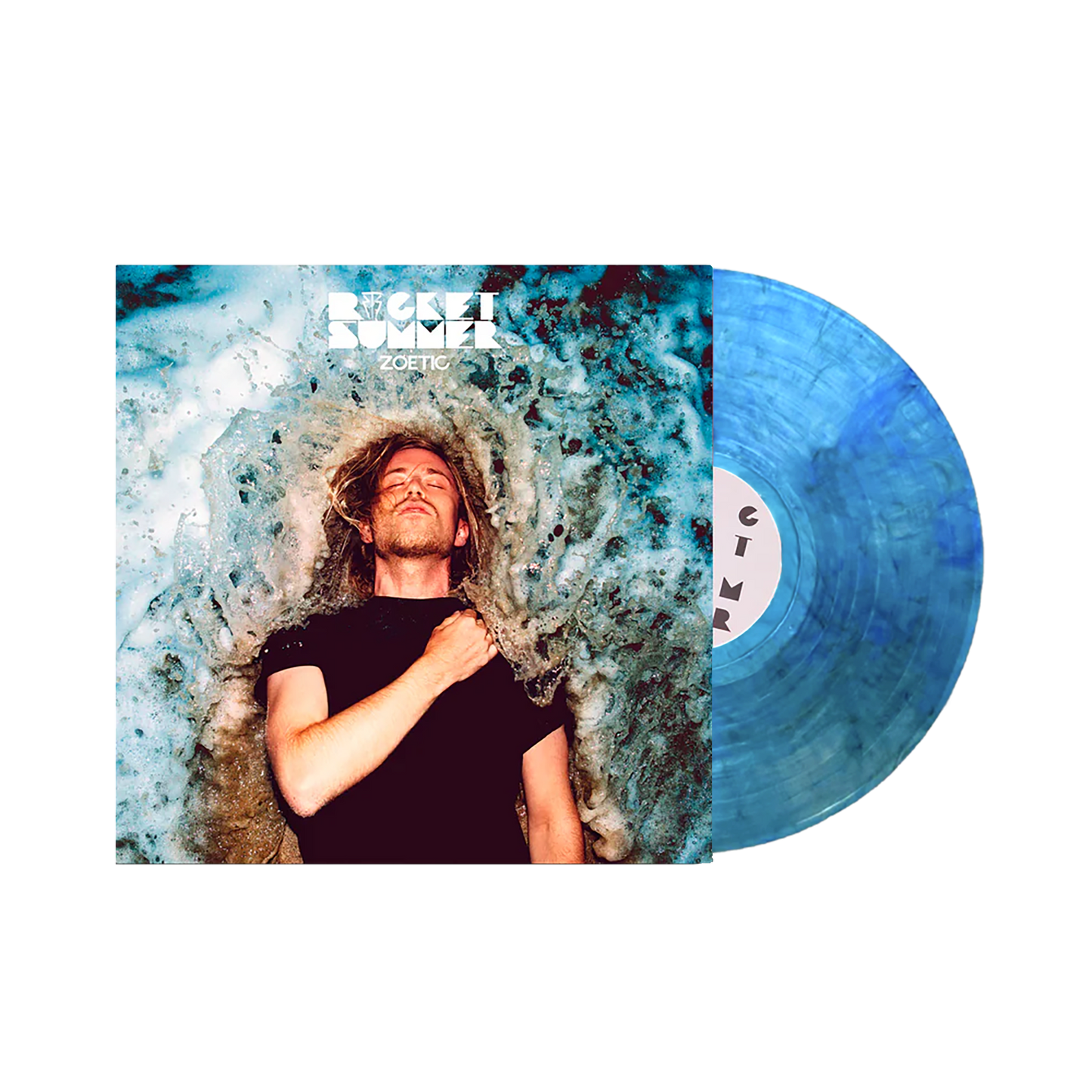 Zoetic Vinyl - The Rocket Summer - Translucent ocean blue wave swirl