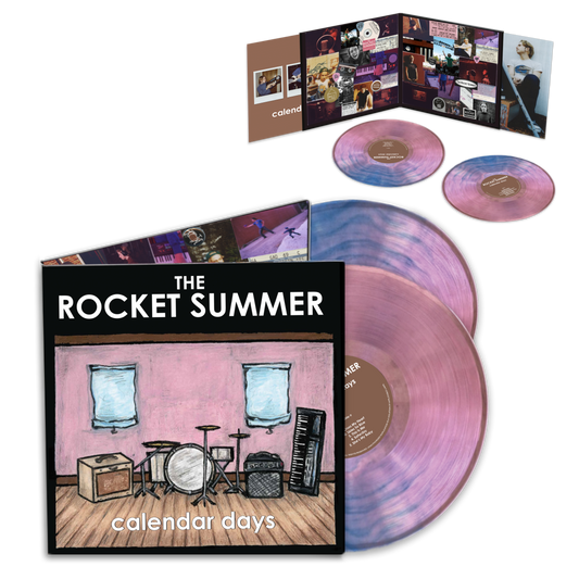 Calendar Days Vinyl - The Rocket Summer - Anniversary edition double album on translucent sky blue and cotton candy pink mix